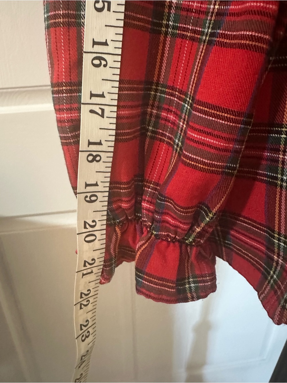 Red Plaid Ruffle-Yoke Top - Picture 5 of 6